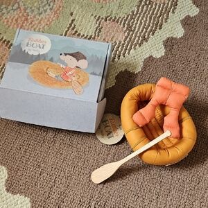 Charming Orange Rubber Boat Toy with Paddle